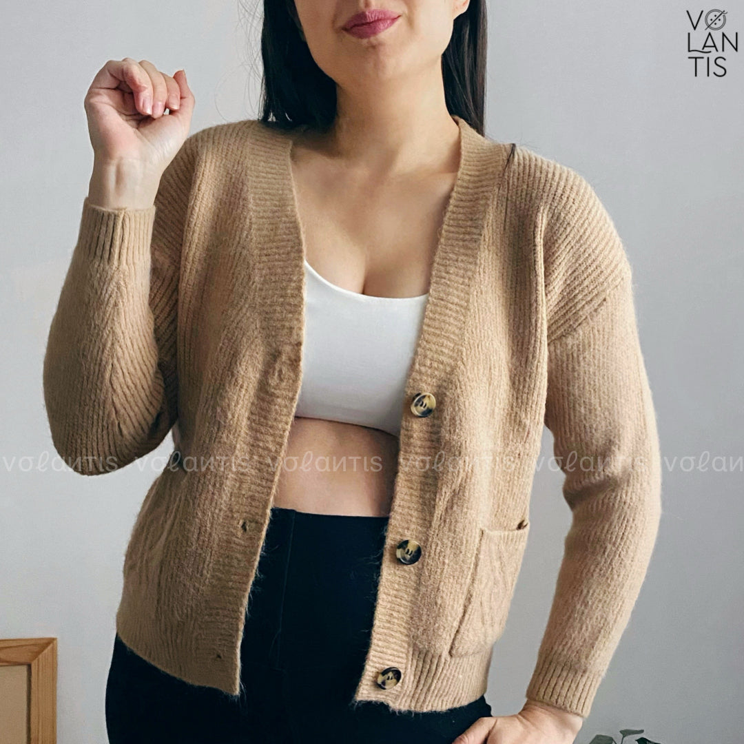 Cardigan Abotonado con bolsillo