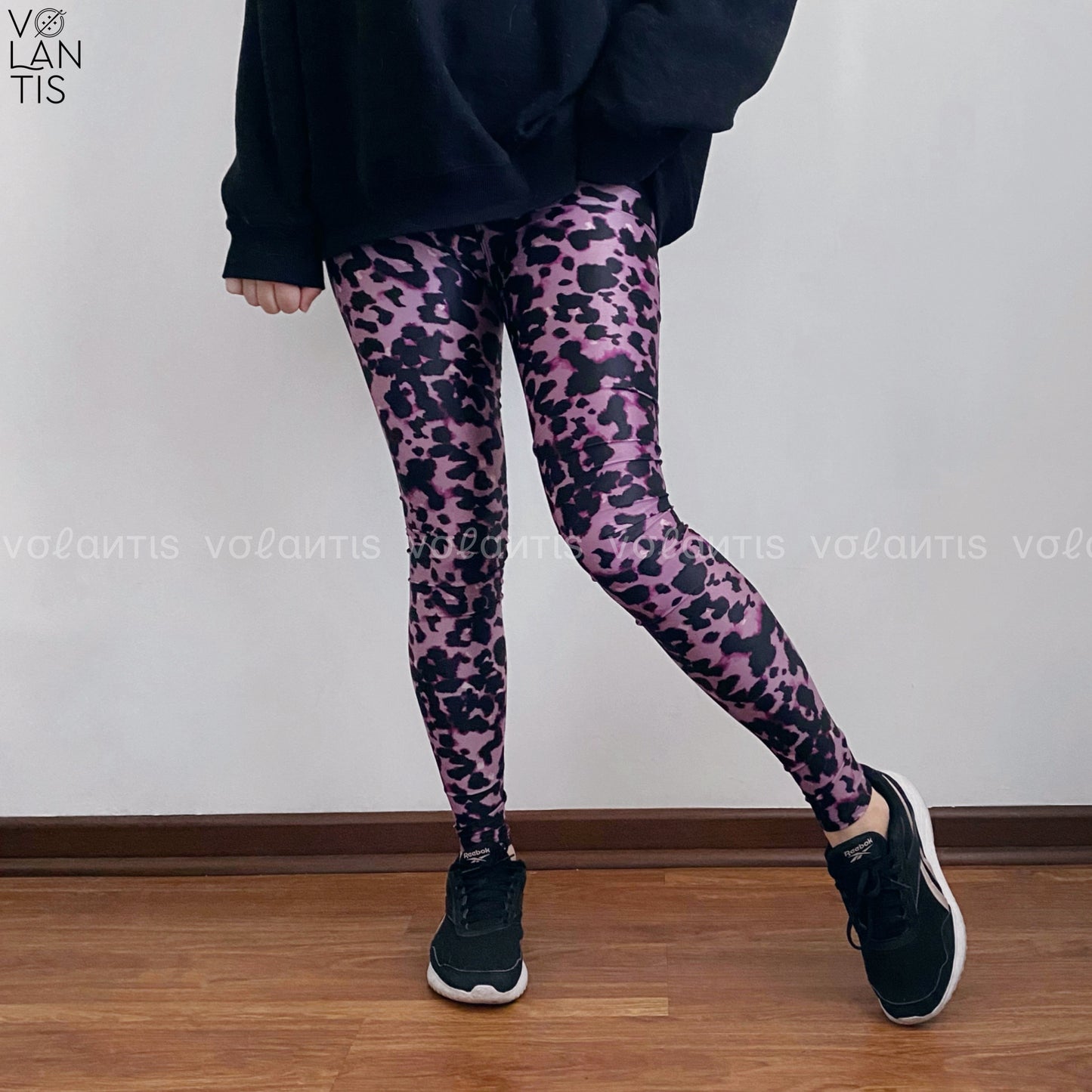 Calza Lycra Dupont Leopardo lila