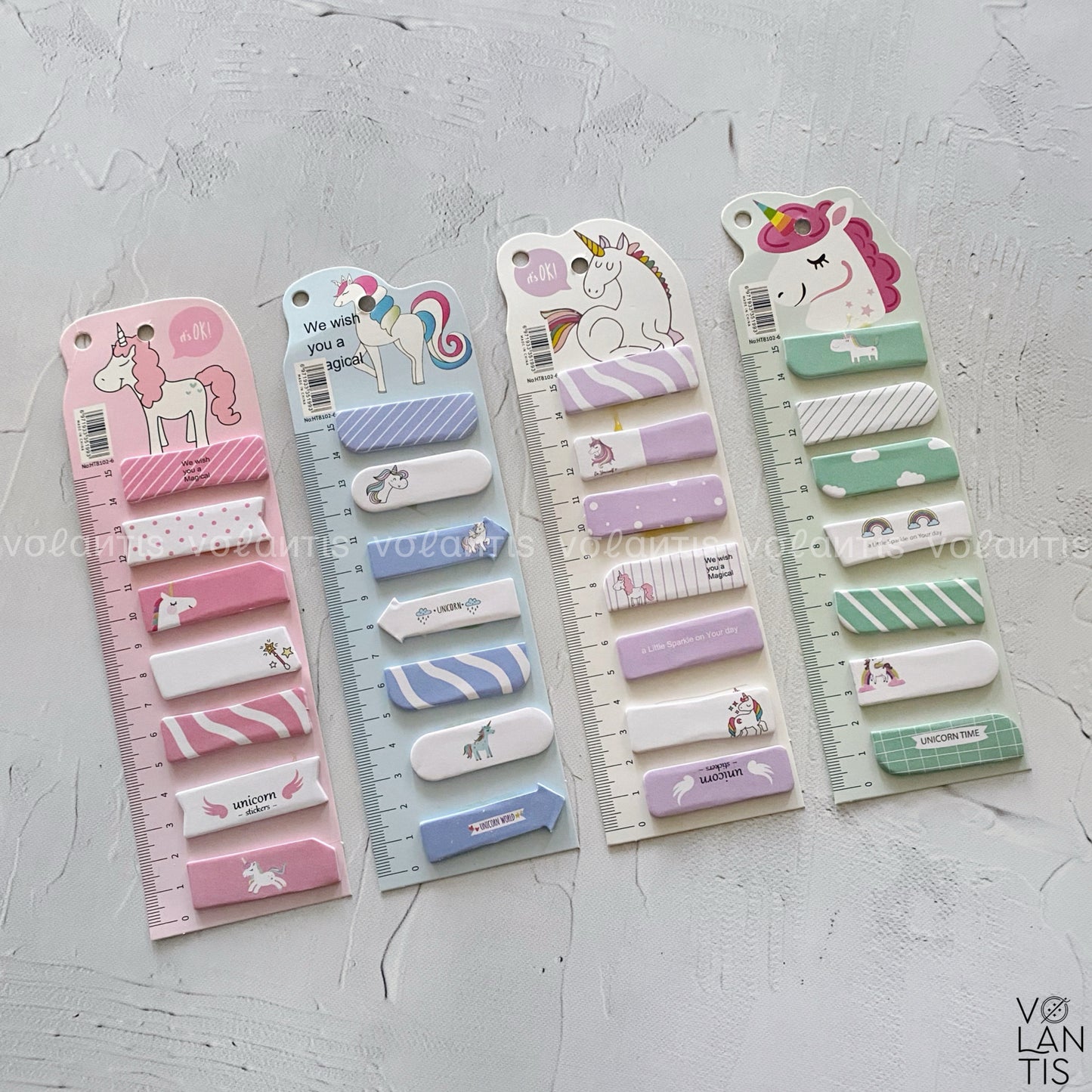 Set de banderitas adhesivas Unicornio