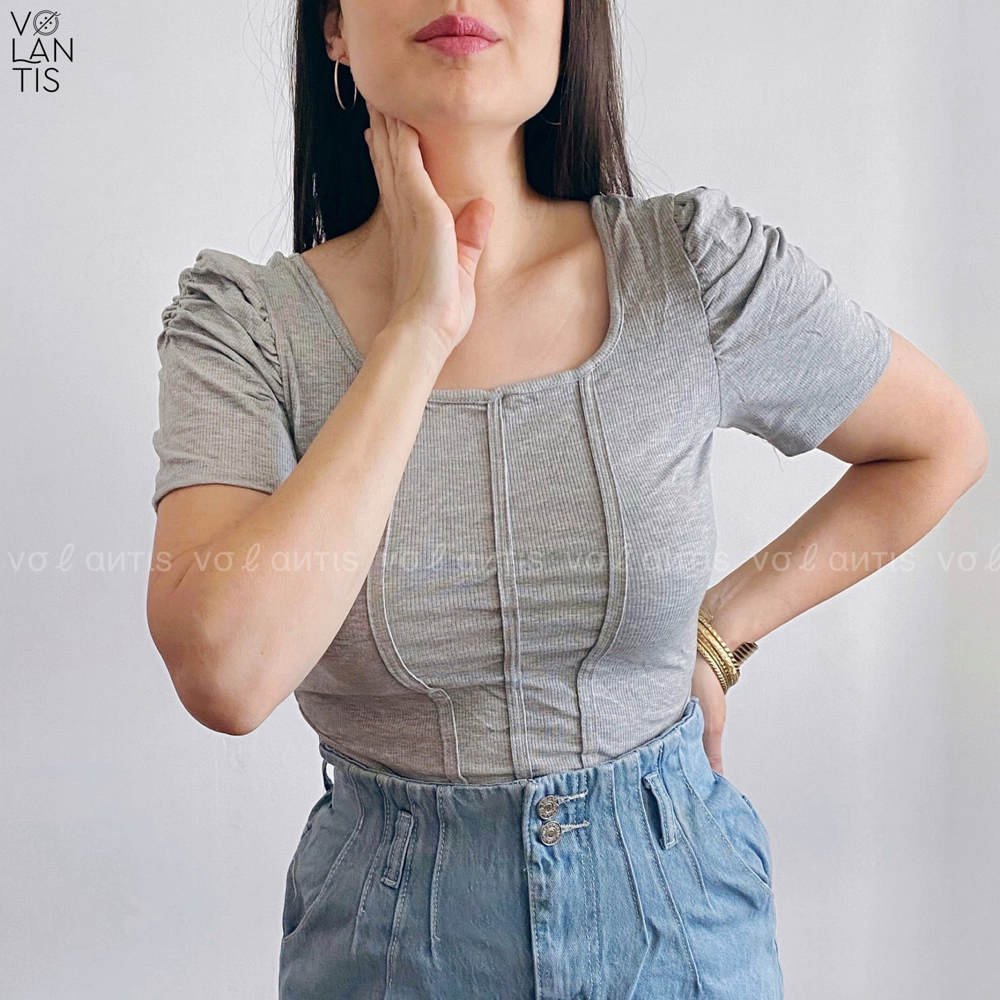 Crop canuton Corset y Manga princesa