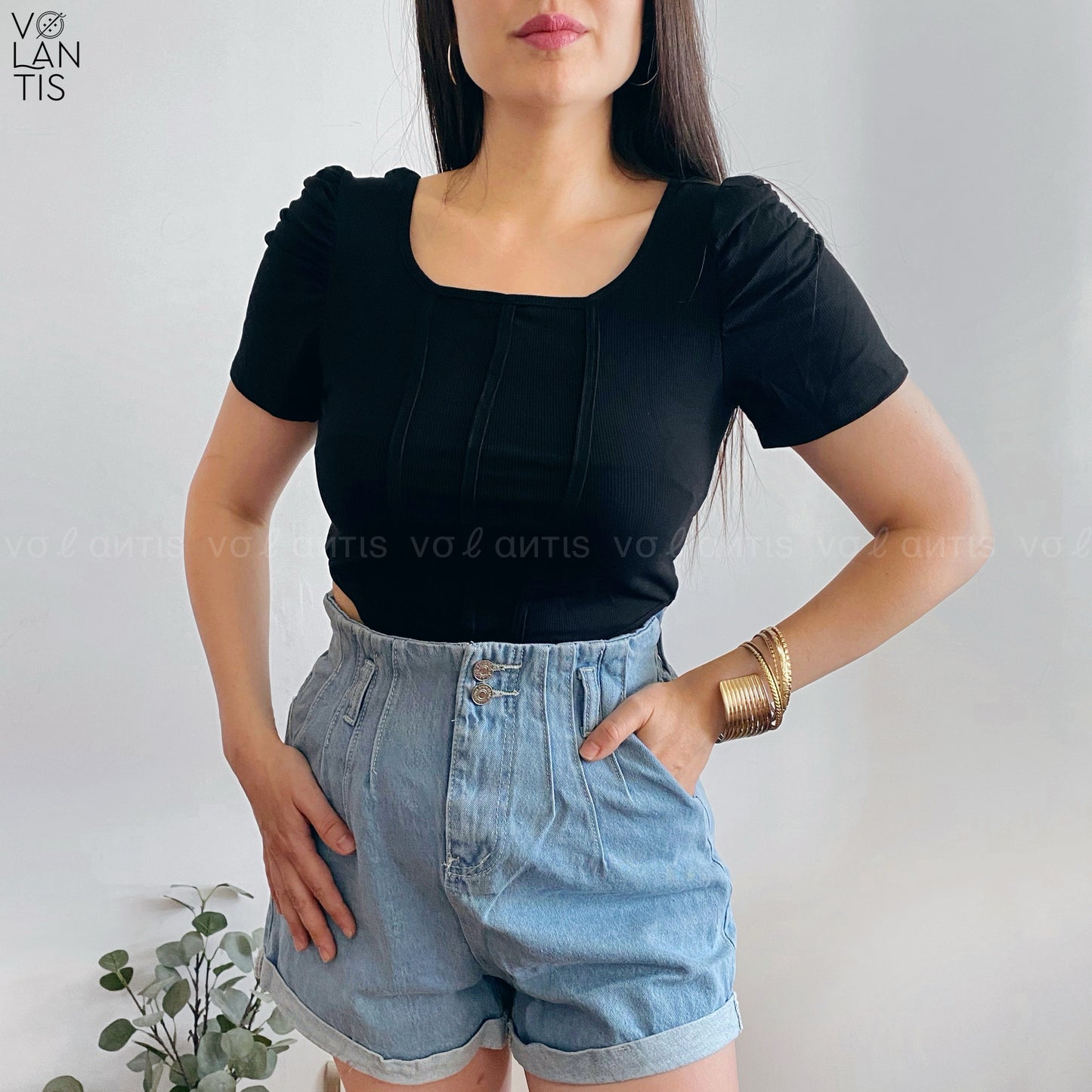 Crop canuton Corset y Manga princesa