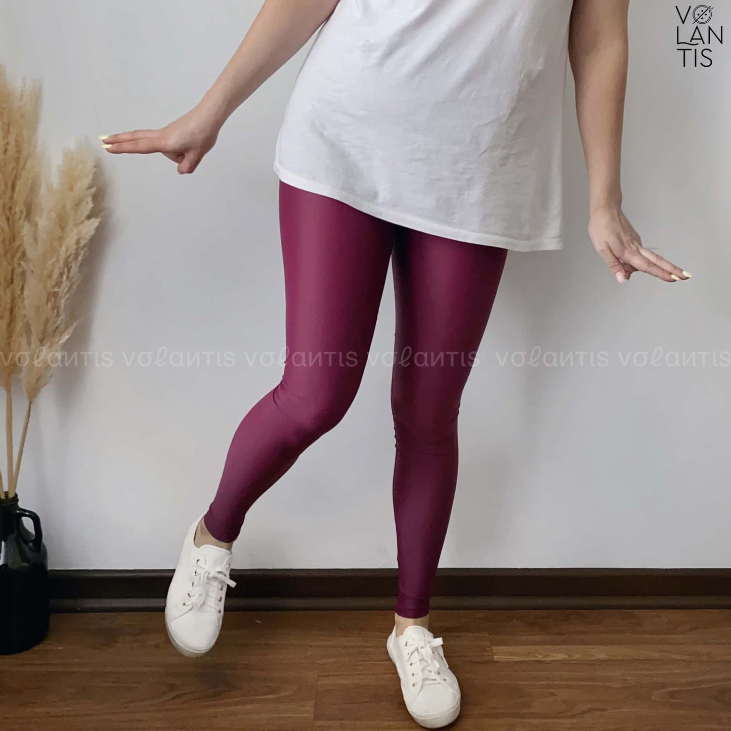 Calza Lycra Dupont unicolor Burdeo opaco