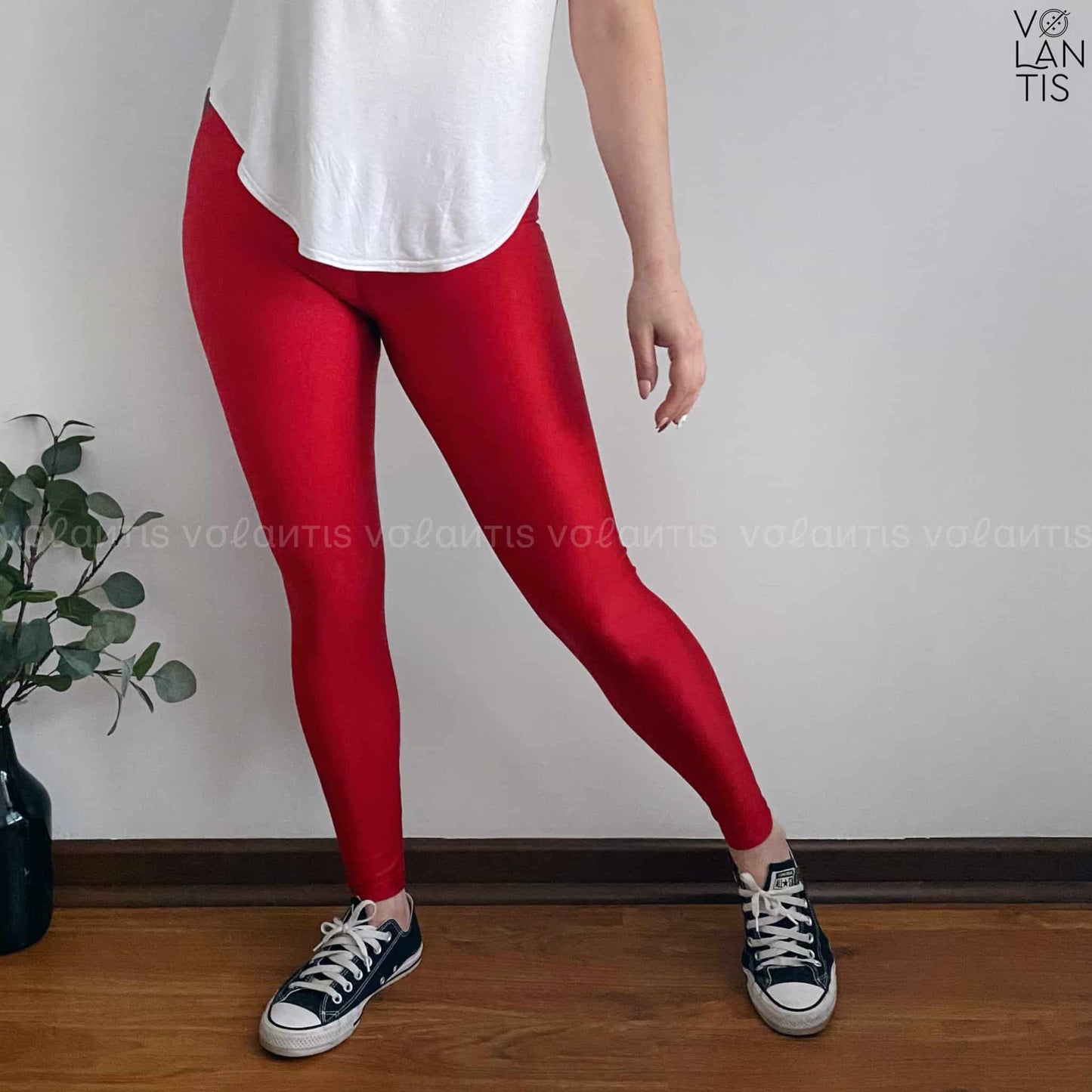 Calza Lycra Dupont Unicolor Rojo