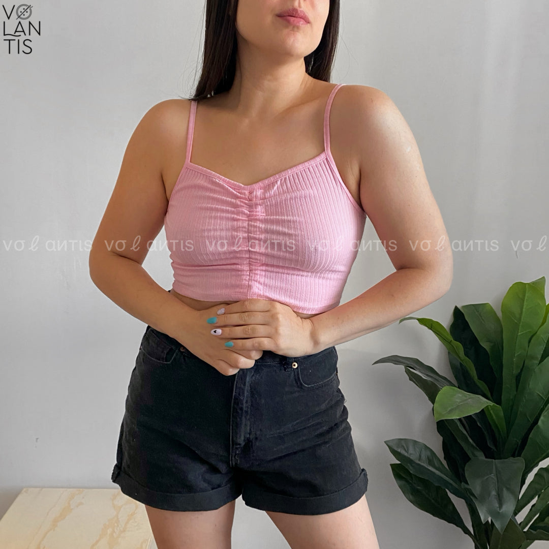 Crop acanalado pabilo mariposa