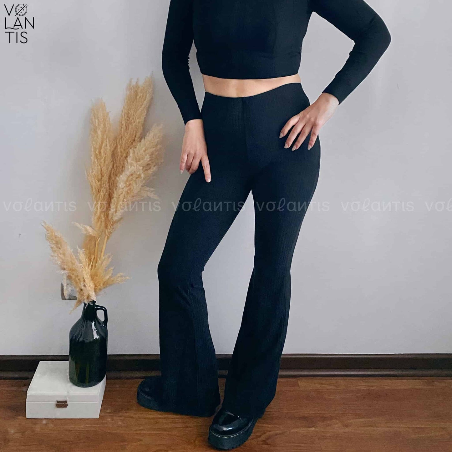 Pantalon acanalado Flare