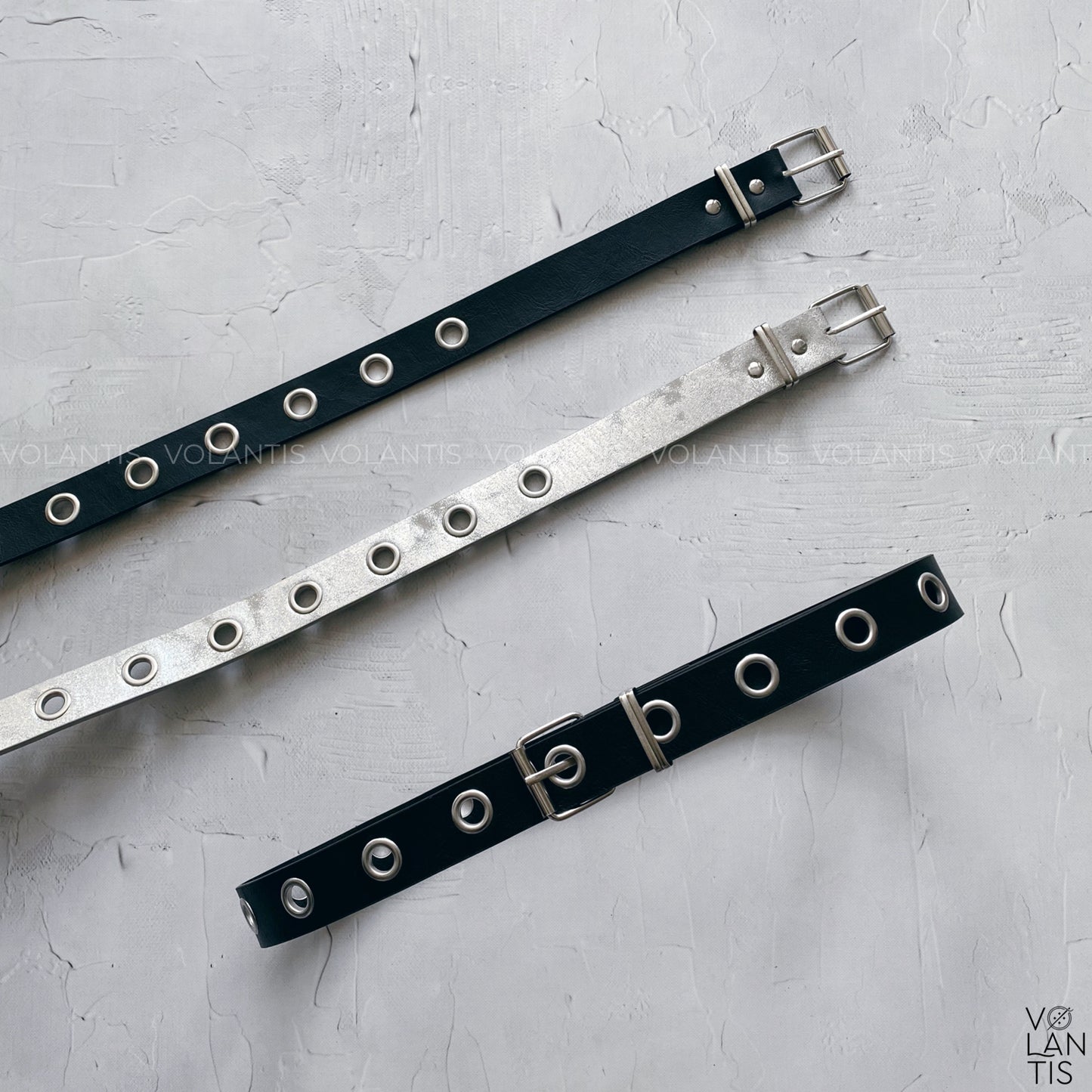 Cinturon Hebilla cuadrada Ojetillos metalicos