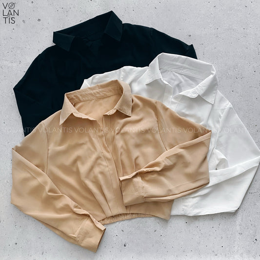 Blusa Crop unicolor
