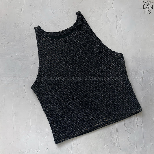 Crop halter Lentejuelas